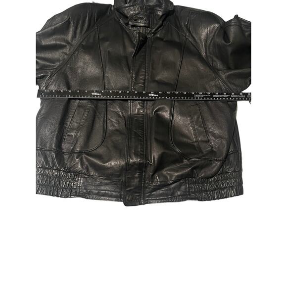 Vintage Adler Authentic Men's Black Leather Full Zip & Button Jacket Size XL - Picture 5 of 7